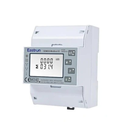Imagen de SDM630 Modbus Trifásica, Medidor de Energía Eléctrica,100 Amp kWh DIN Rail Power Meter, Pulsmeter RS485 RTU. Pantalla táctil LCD digital con retroiluminación. Certificado MID/calibrado
