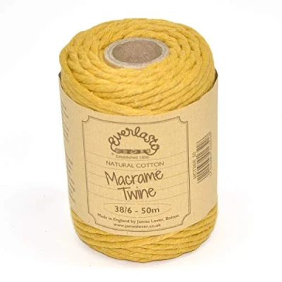 Imagen de Everlasto Hilo de macramé, Algodón, York Gold, 4 mm, 50