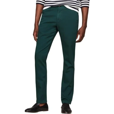 Imagen de Tommy Hilfiger Pantalones para Hombre Bleecker Chino Slim Fit, Verde (Hunter), 35W/36L