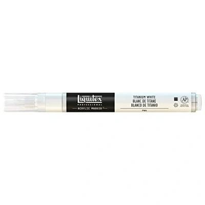 Imagen de Liquitex Rotulador de Pintura acrílica, Punta Fina, Blanco Titanio, 2 mm