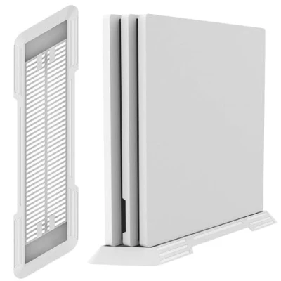 Imagen de Soporte Vertical PS4 Pro para Playstation 4 con ventilaciones de enfriamiento incorporadas y pies antideslizantes (blanco)