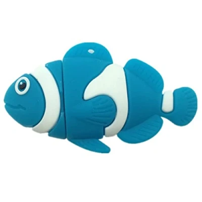 Imagen de Ulticool Pescado Pez 8 GB Fish Memoria Almacenamiento de Datos USB Flash Pen Drive Memory Stick Azul y Blanco