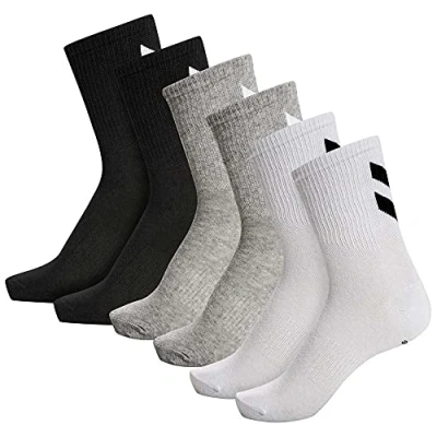 Imagen de Hummel Chevron Socks 6 PACK Unisex Calcetines de deporte, Talla: 46 48, White/black/grey melange