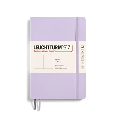 Imagen de LEUCHTTURM1917 365496 Libretas Medium (A5) 145 x 210 mm, Tapas Blanda, 123 páginas numeradas, Lilac, Lisa