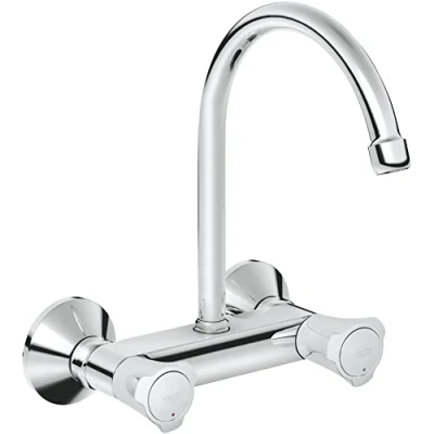Imagen de Grohe 31 191 001 Batería de Fregadero Mural, Cromo (Chrome), 1/2 Pulgadas