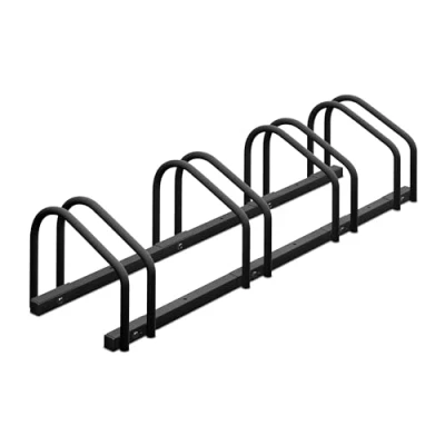 Imagen de Relaxdays Soporte para Bicicletas, Aparcamiento 4 Bicis, Aparcabicicletas de Suelo Acero, Ancho Rueda 60 mm, Antracita
