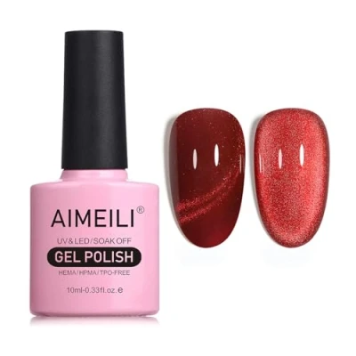 Imagen de AIMEILI 9D Ojo de Gato Esmaltes Semipermanentes para Uñas Sin crueldad Vegano Libre HEMA Magnético Soak Off UV LED Permanentes Esmalte 10ml，744