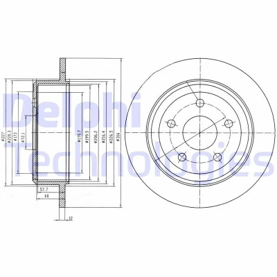 Imagen de DELPHI BG4157 Disco de freno 316 12 5 macizo aceitado sin procesar cojinete rueda, anillo sensor ABS JEEP: WRANGLER 3