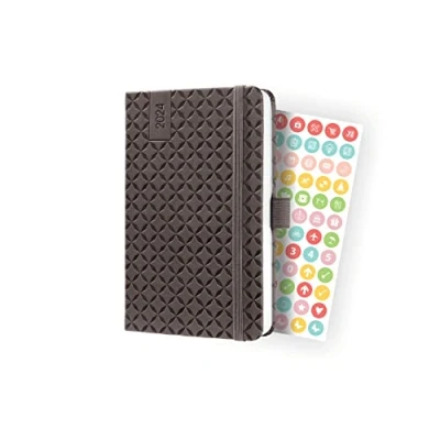 Imagen de SIGEL J4122 Jolie Agenda semanal 2024, tapa dura, 9,5 x 15 cm, 174 páginas, braun