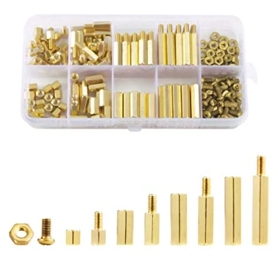 Imagen de Litorange Kit surtido de 320 piezas M2 macho hembra hexagonal latón espaciador tornillo separación, tuerca roscada pilar PCB