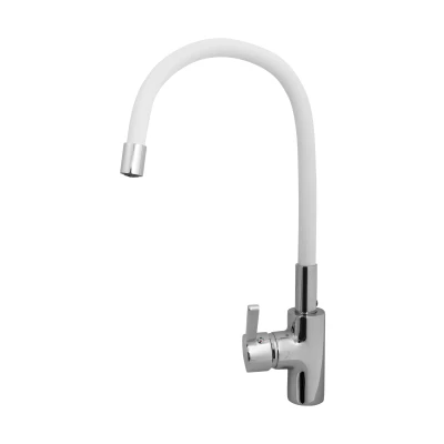 Imagen de Pyramis 090919538 Grifo Cromado para Fregadero de Cocina con caño Fijo, Blanco