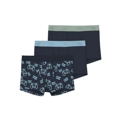 Imagen de Name it Nkmboxer 3 PACK Culotte para niños, Talla: 11 12a, Dark sapphire