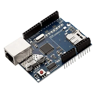 Imagen de AZDelivery W5100 Ethernet Shield de Extensión Internet Compatible con Arduino Incluido un E Book!