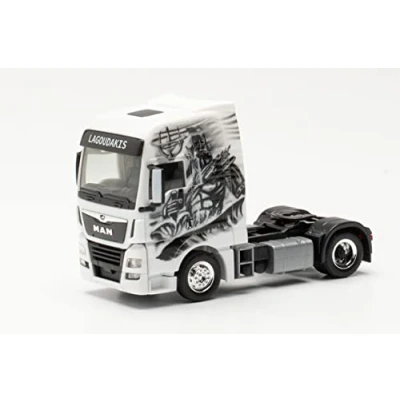 Imagen de herpa 314480 Man TGX XXL Lagoudakis 2 / Poseidon, Gott Des Meer» Tractor en Miniatura, Modelo pequeño, Coleccionable, detallado, Color Azul