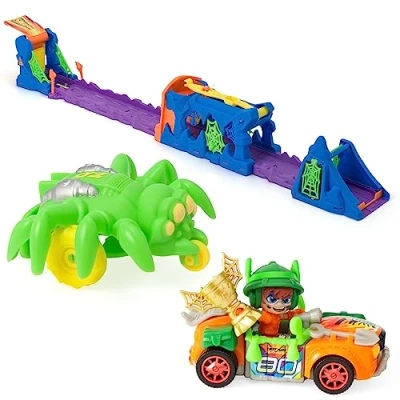 Imagen de T Racers Spider Attack Pista araña para Coches de Carrera. El desafío del Ataque la araña. Juguete. Incluye 1 piloto y vehículo exclusivos