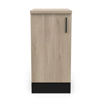 Imagen de Demeyere Mueble bajo Cocina, 1 Puerta Origan, Fabricado en Francia, Garantía de 2 años, Madera ingeniería, Kronberg/Negro Mate, L 40 x P 60 H 85 cm