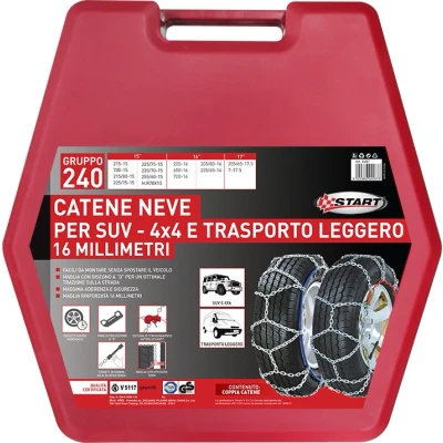 Imagen de START 9287 Cadenas para nieve con instrucciones de montaje, bolsa almacenamiento, guantes protección