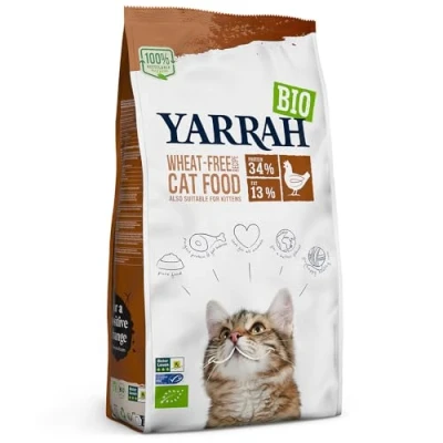 Imagen de Yarrah Bio Comida para gatos con pollo y pescado, sin cereales, 2 x 800 g