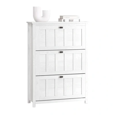 Imagen de SoBuy Mueble Zapatero con 3 Solapas Organizador para Zapatos de Entrada o Pasillo Blanco 80 x 30 111 cm FSR162 W ES