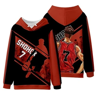 Imagen de Unisex Slam Dunk Sudadera con Capucha de Manga Larga Pullover Sudaderas Anime Sakuragi Hanamichi Cosplay