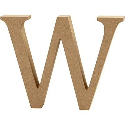 Imagen de Escultura decorativa con forma de letra &quot;A&quot;, en tablero densidad media, marrón, madera, 17 x 2 13 cm