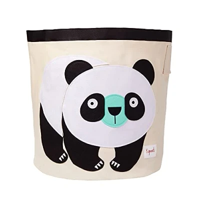 Imagen de 3 Sprouts Cesto Juguetes Ideal como Ropa Sucia Bebe Cesta para Infantil Diseño Divertido y Práctico Organización Almacenamiento Panda