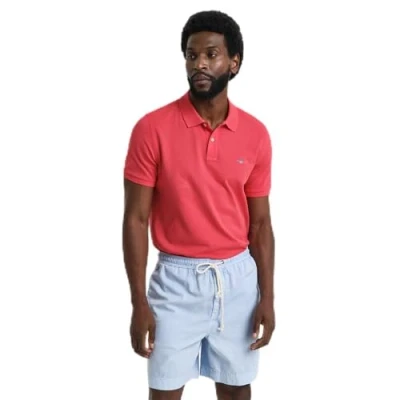 Imagen de GANT Reg Shield SS Pique Polo Camisa, Watermelon Red, XL Hombres