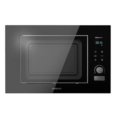 Imagen de Cecotec Microondas Encastrable Digital GrandHeat 2000 Built in Touch Black. 1200 W, Integrable, 21 Litros, Grill, 8 Funciones, Panel Táctil, Inicio Automático, Temporizador, Negro