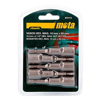 Imagen de MOTA HERRAMIENTAS 39233 Puntas Vaso Hexagonal Magnética Bvh10, 5 Unidades Plateado, 10 Mm