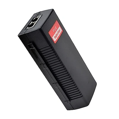 Imagen de Revotech Gigabit 30 W inyector PoE Adaptador, IEEE 802.3 at/af 48V DC Activo POE+ RJ 45 10/100/1000Mbps, hasta 100 metros (328 pies), Plug and Play(PSE802G)