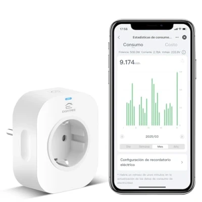 Imagen de Enchufe Inteligente Alexa, Wi Fi Medidor Consumo, Tomada Programable con Temporizador, Control Remoto por APP&amp;Voz, Compatible Google Home y SmartThings, 16A 3680W, 1Pack