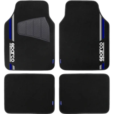 Imagen de SPARCO 508 CORSA SPCF508BL Juego de alfombrillas suelo PVC delante y detrás negro/azul 68 x 48 cm, 37 cm norauto, oscaro, mister auto