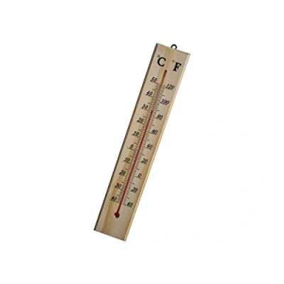 Imagen de Termómetro de ambiente interior y exterior, temperatura 40 C a +50 (madera 400 x 70 10 mm)