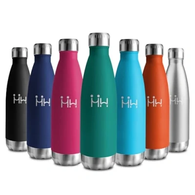 Imagen de Garrafa Termica 500ml, Botella Agua Acero Inoxidable sin BPA, Termo Reutilizable y A Prueba de Fugas, con Doble Pared para Oficina, Escuela, Deporte, Senderismo, Aire Libre