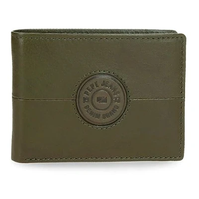 Imagen de Pepe Jeans Cracker Cartera Horizontal con Monedero Verde 11,5x8x1 cms Piel