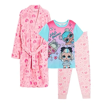 Imagen de LOL Surprise Conjunto de 3 piezas para niñas y pijamas a juego con ropa dormir niños, rosa, 5 6 Años