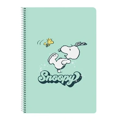 Imagen de SNOOPY GROOVY Cuaderno, Libreta Folio 80 hojas Tapas Duras 1Diseño, Ideal para Niños de Diferentes Edades, Cómodo y Versátil, Calidad Resistencia, 21.5x1x31 cm, Color Verde Agua
