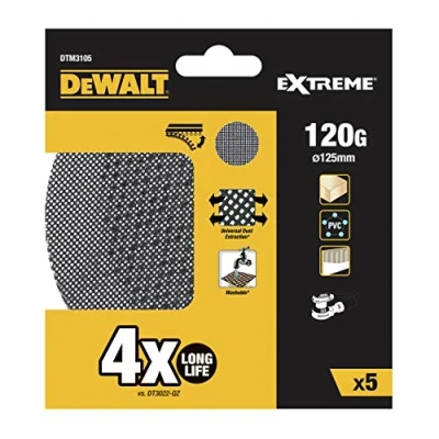 Imagen de DeWalt DTM3105 QZ Disco de lija malla 125 mm, grano 120, para usar con todo tipo lijadora rotorbital