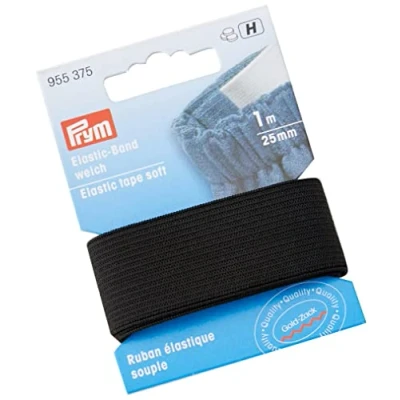 Imagen de Prym 955375 1 Elastic Tape, Caucho, Black, 25 mm