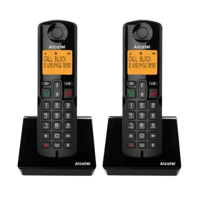 Imagen de Teléfono Alcatel S280 Duo, Inalámbrico, Bloqueo de llamadas, Agenda para 50 contactos, Manos libres, Negro