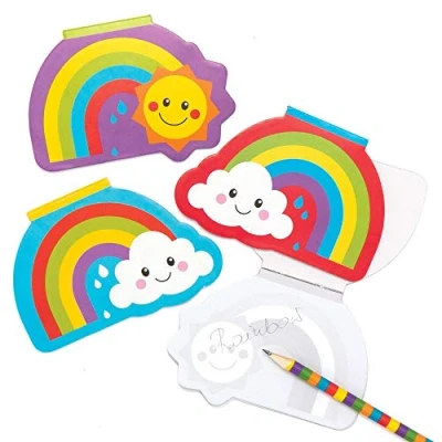 Imagen de Baker Ross Blocs de Notas Arcoíris AT966 (paquete 12) para bolsos fiesta y pequeños juguetes niños, surtidos