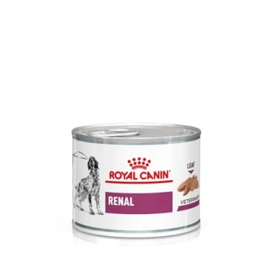 Imagen de Royal Canin Veterinary renal 12 x 200 g Alimento dietético totalmente natural para perros adultos Puede ayudar a la función en insuficiencia crónica Mousse