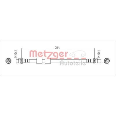 Imagen de METZGER 4111544 Latiguillos de Freno Eje trasero izquierda, trasero, derecha 264 FORD: Transit Courier Familiar, Tourneo