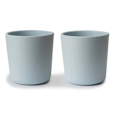 Imagen de mushie 2 x Vasos para niños Fabricados en Dinamarca Libres de BPA &amp; Aptos Lavavajillas Equipamiento inicial seguro, duradero y niñas pequeños Powder Blue