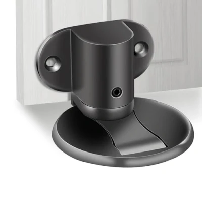 Imagen de Tope de puerta MecáNico, mecánico para puerta, Puertas Suelo Con Iman Autoadhesivo y Tornillos, Suelo, sin taladrar, tornillos cinta adhesiva 3M