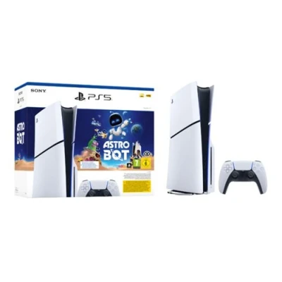 Imagen de Consola Sony PS5 Slim Standard, 1 TB SSD, 4K, mando, Chasis D, Blanco + Código de descarga juego Astro Bot
