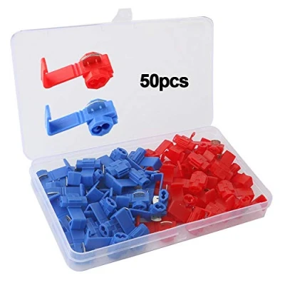 Imagen de QitinDasen 50Pcs Rápido Empalme Cable Conectores Set, Conectore Rama Eléctricos, Terminales de Crimp Electrical (25Pcs Rojo + 25Pcs Azul)