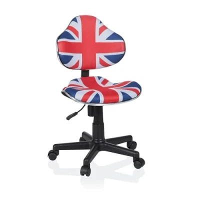 Imagen de hjh OFFICE 670932 Silla Escritorio para niños KIDDY GTI 2 Tejido Azul/Rojo, ergonómica Juvenil, Altura Ajustable