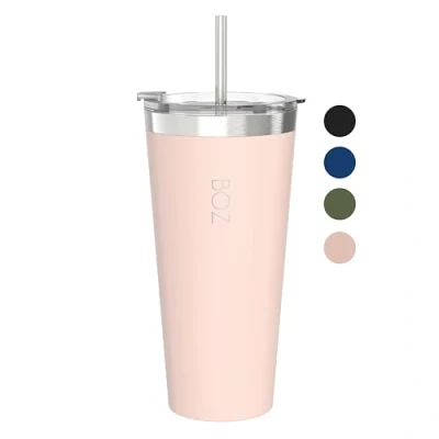Imagen de BOZ Vaso Térmico con Tapa y Pajita Termo Café para Llevar de Acero Inoxidable Taza Perfecta Bebidas Frías Calientes Tumbler Sin BPA (650 ml Rosa)