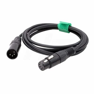 Imagen de HangTon 4 pines XLR macho a hembra micrófono grabador mezclador amplificador de auriculares cable audio equilibrado (1 metro)